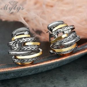 Tibetan Silver & Yellow Vintage Statement Earrings